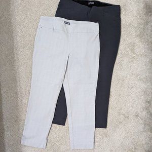2 pairs Women's Van Heusen size 12 gray stretch casual pants
